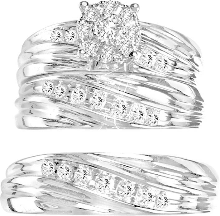 14K 0.63CT Diamond Trio Set