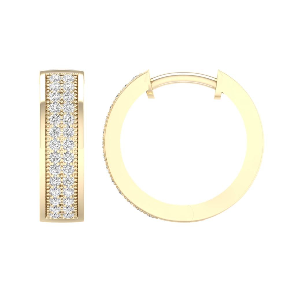 10K 0.15CT Diamond Hoops