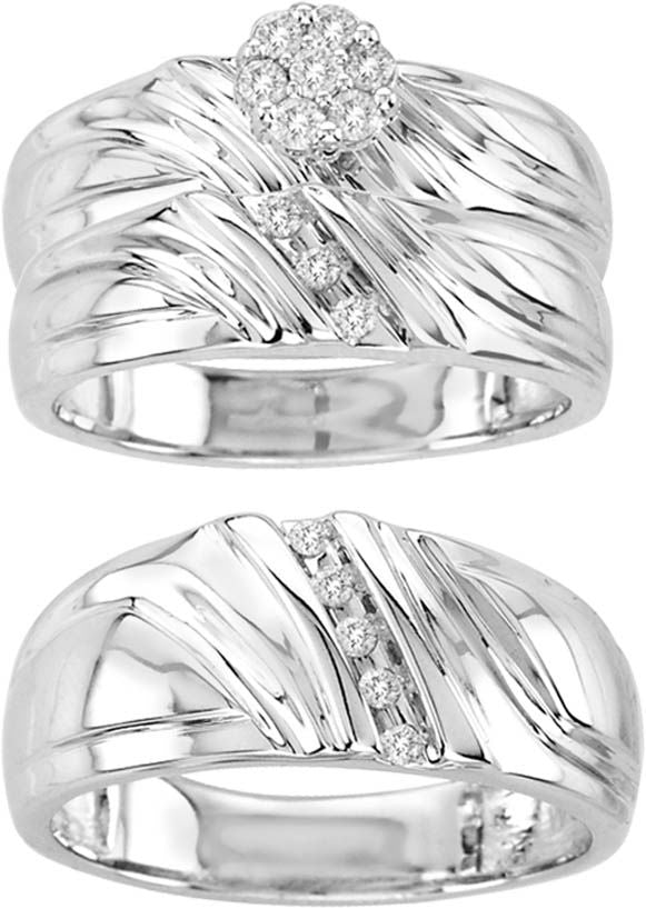 14K 0.25CT Diamond Trio Set