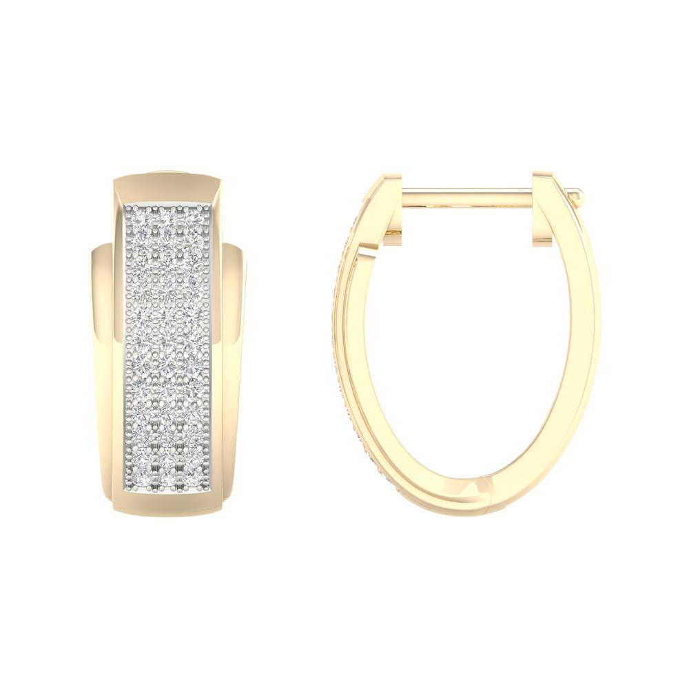 10K 0.25CT Diamond Hoops