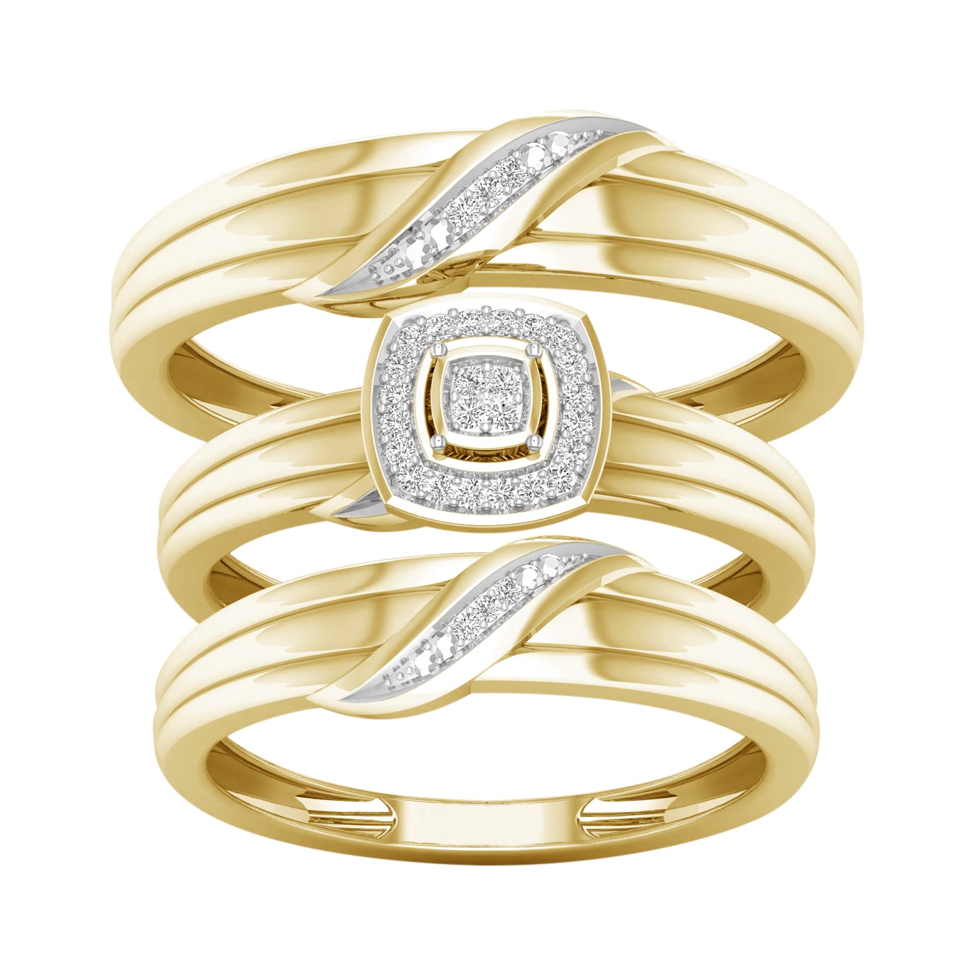 10K 0.07CT Diamond Tiro Set