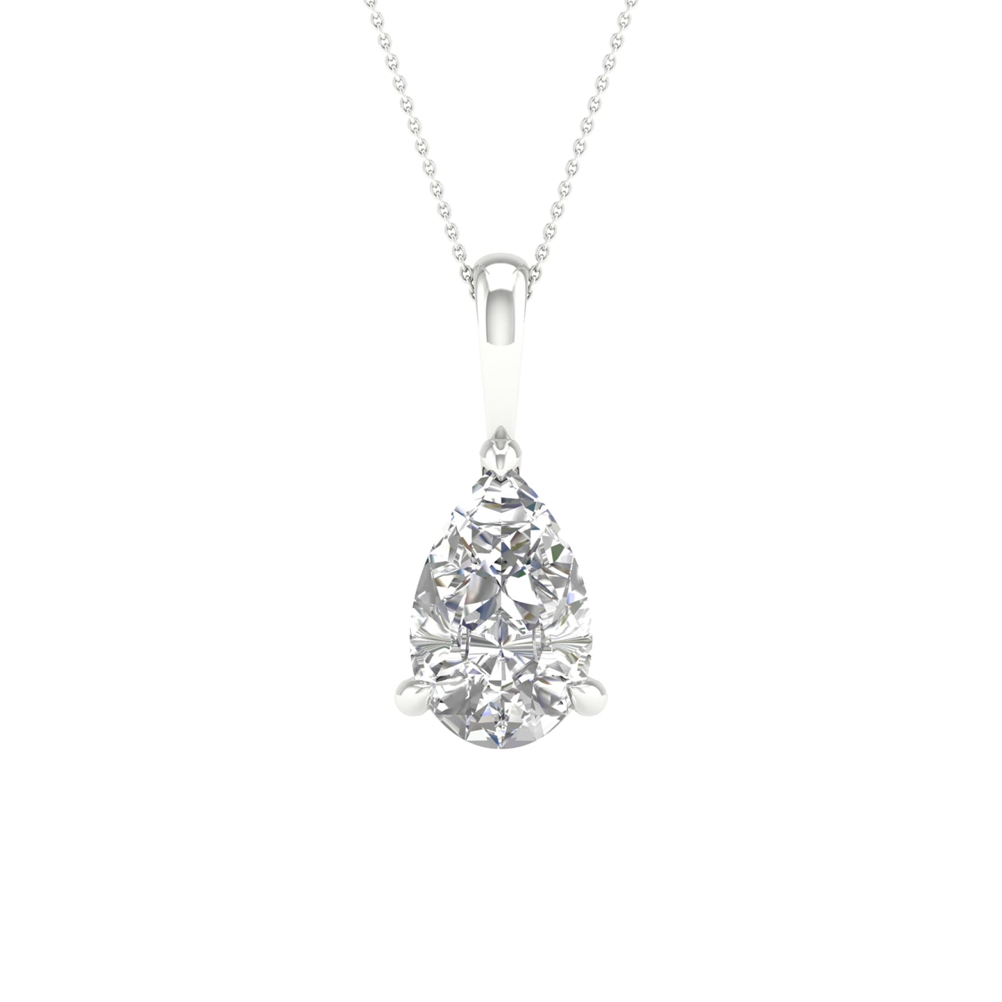 14K 2.00CT Certified Lab Grown Diamond Pendant ( Igi Certified )