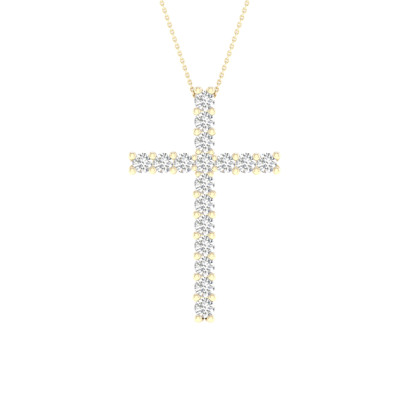 14K 0.50CT Certified Lab Grown Diamond Cross Pendant ( Igi Certified )