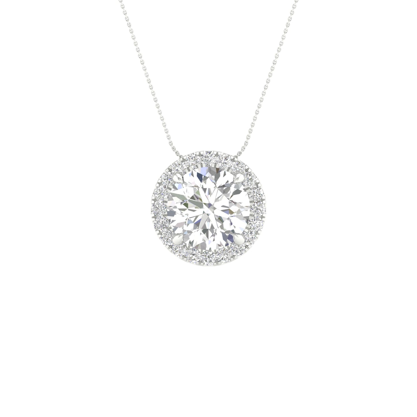 14K 1.62CT Certified Lab Grown Diamond Pendant ( Igi Certified )