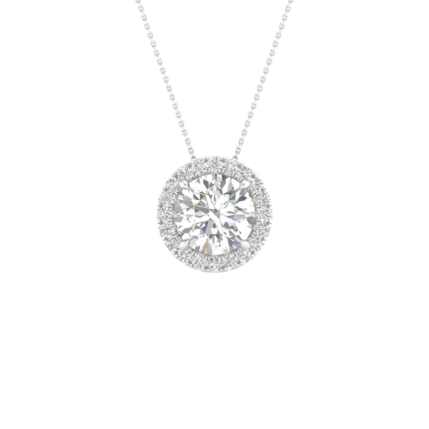 14K 3.25CT Certified Lab Grown Diamond Pendant ( Igi Certified )