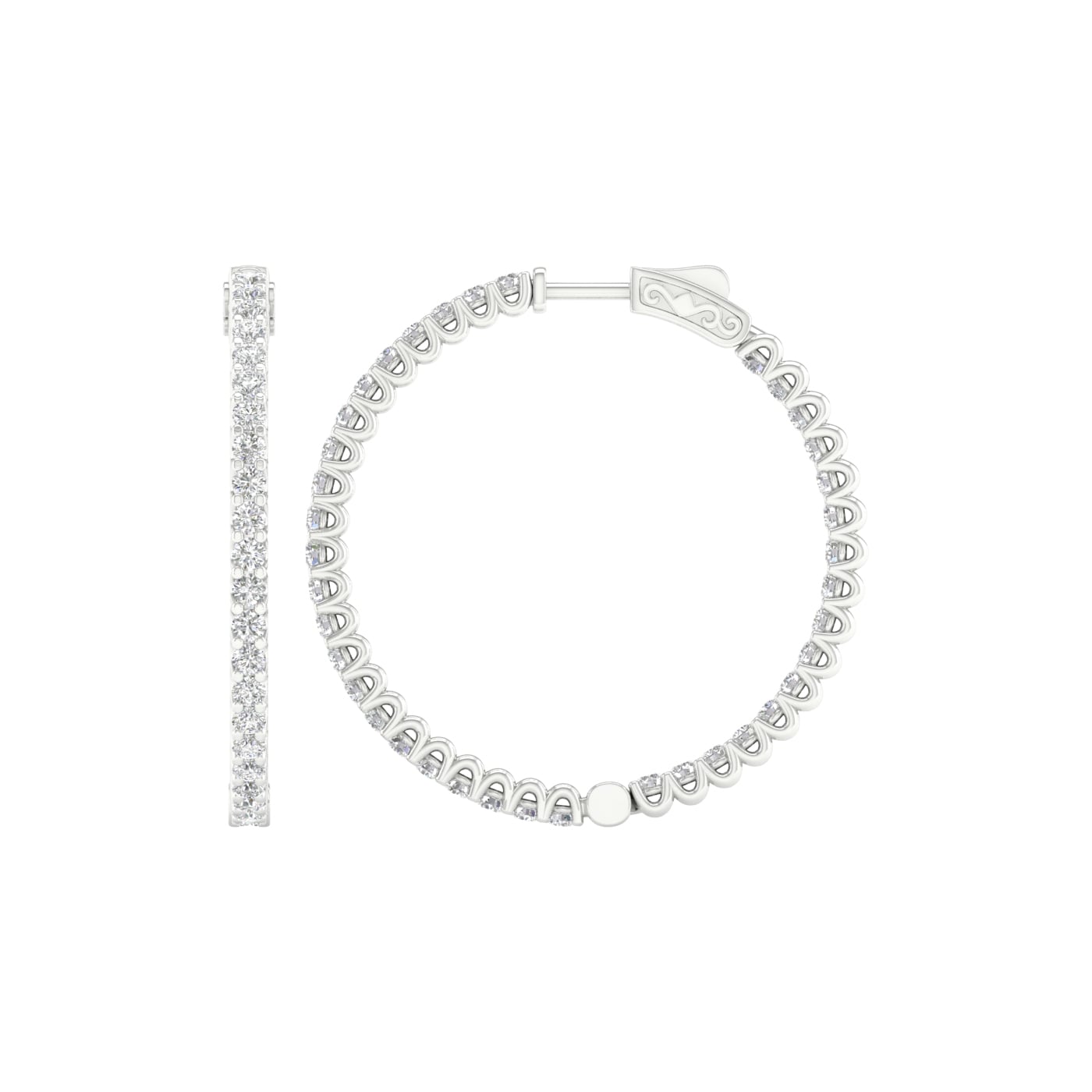 14K 4.00CT Certified Lab Grown Diamond Hoops