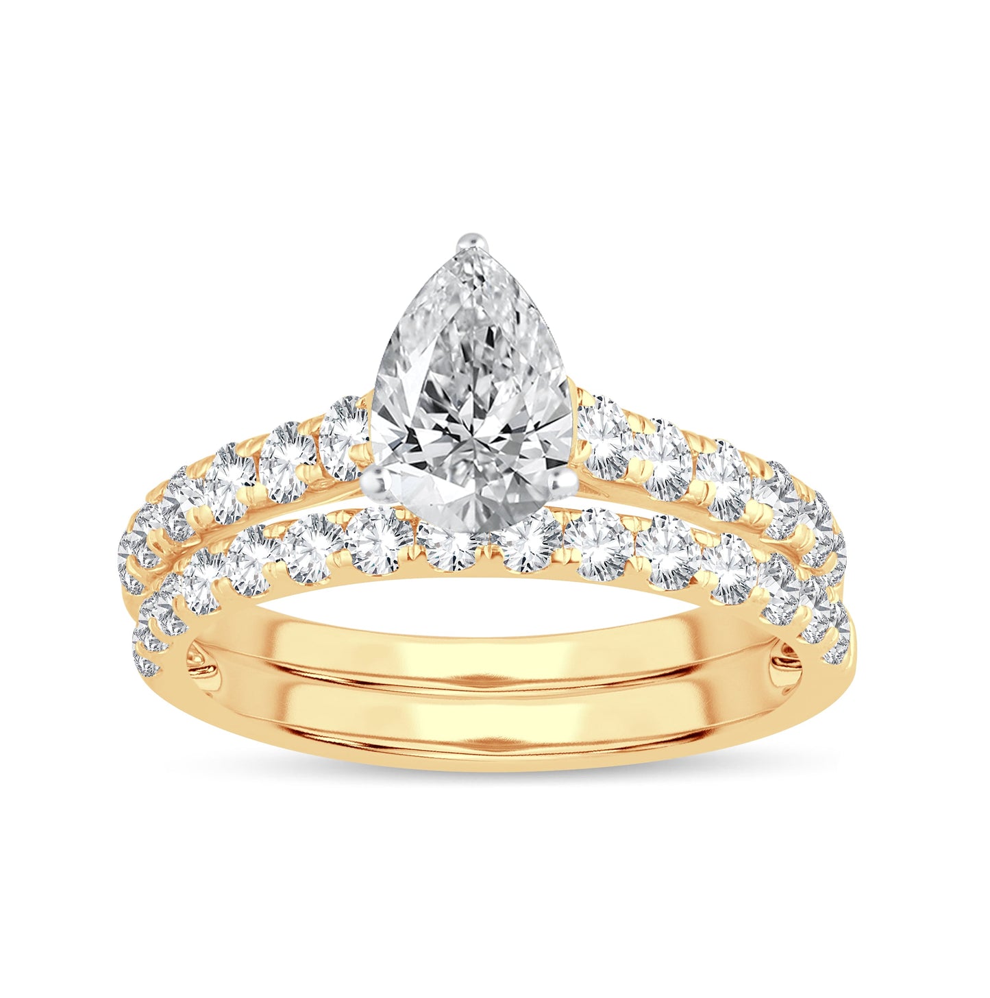 14K 2.03ctcertified Lab Grown Diamond Bridal Set