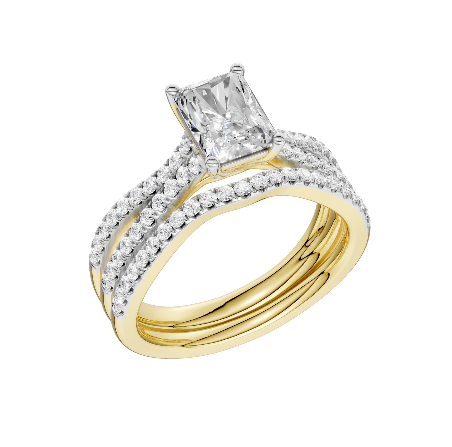 14K 1.40CT Lab Grown Diamond Bridal Set