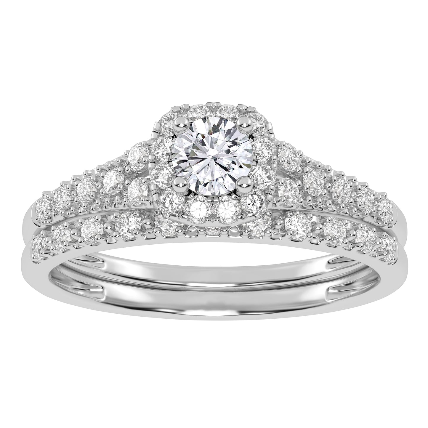 10K 0.38CT Certified Lab-grown Diamond Bridal Set