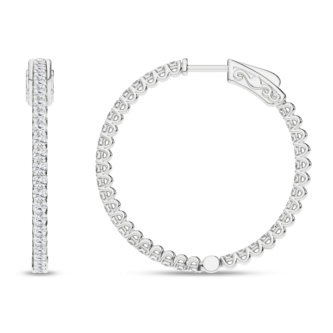 14K 1.00CT Diamond Hoop Earrings