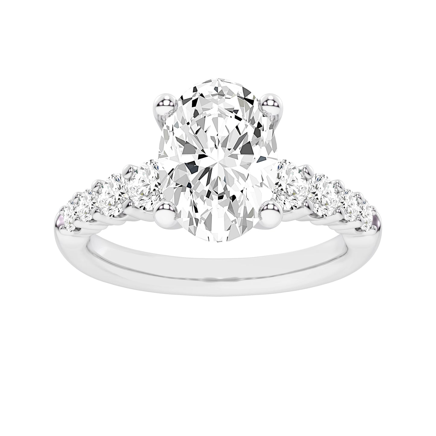 10K 3.75CT Certified Lab Grown Diamond Engagement Ring