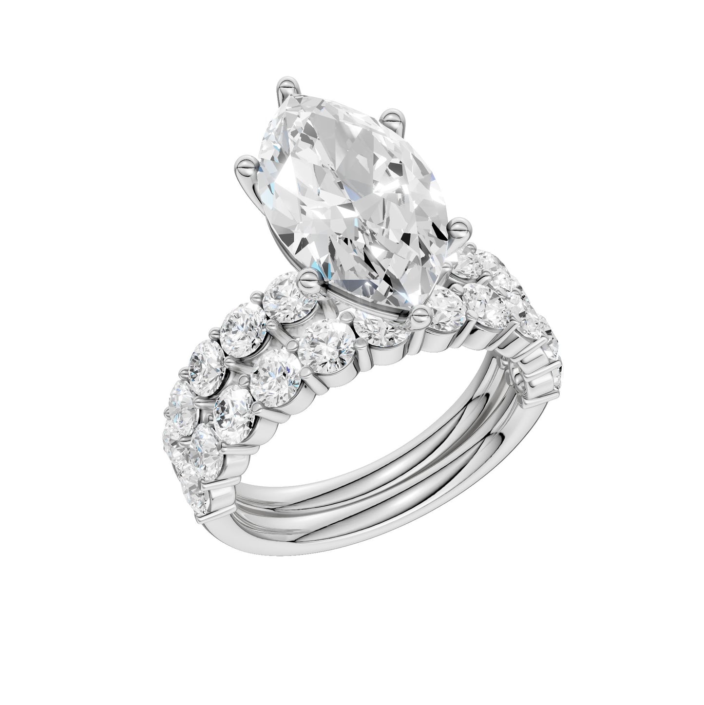 14K 5.00CT Certified Lab Grown Diamond Bridal Set