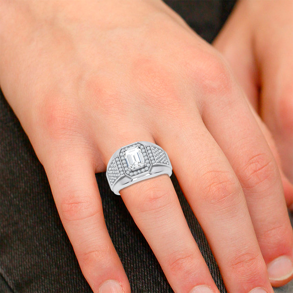 14K 2.98CT Certified Lab Grown Mens Ring