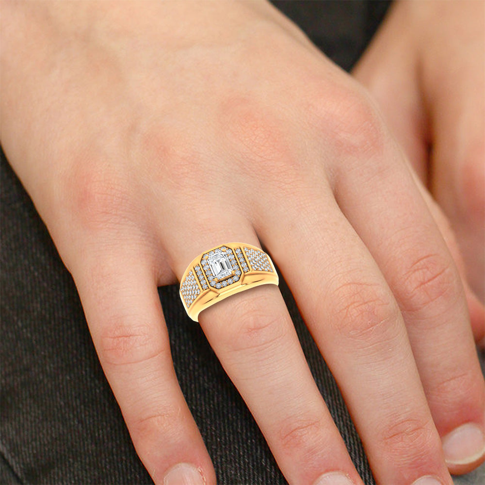 14K 1.82CT Certified Lab Grown Mens Ring