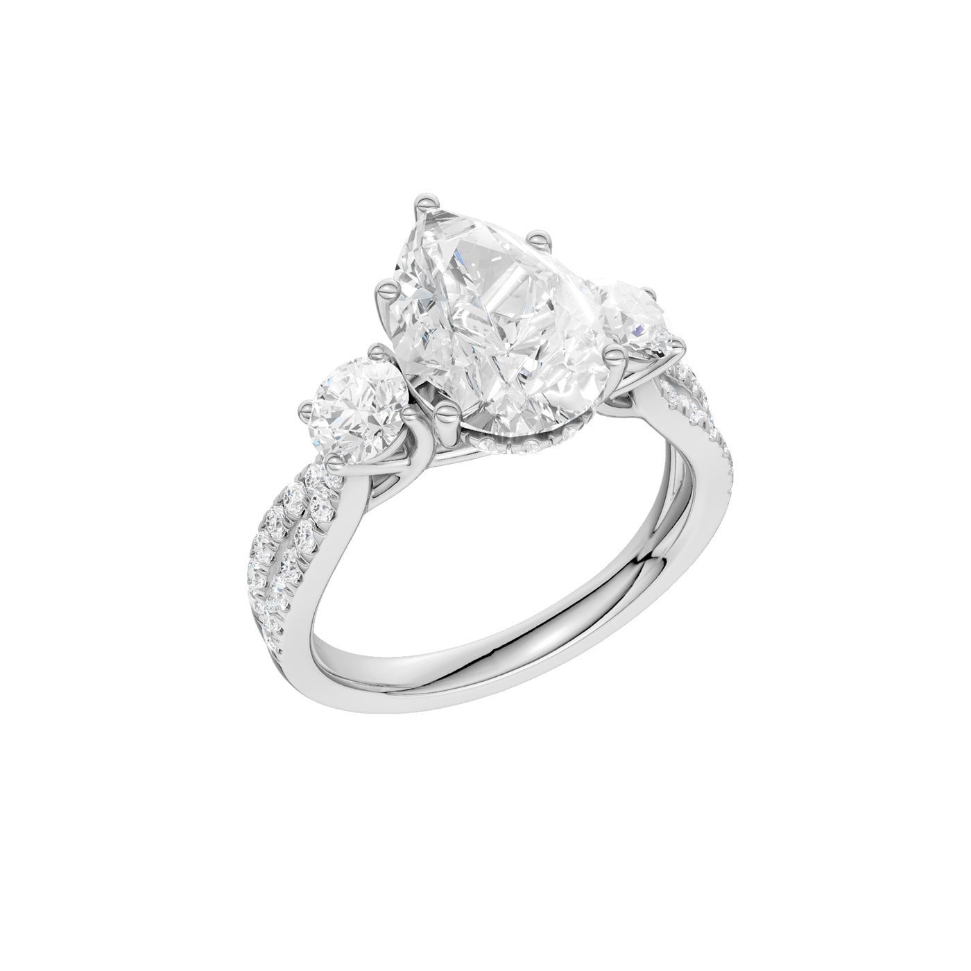 14K 4.00CT Lab Grown Diamond Engagement Ring