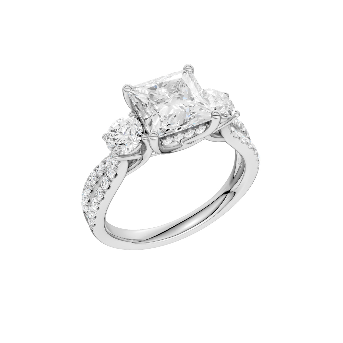 14K 4.00CT Lab Grown Diamond Engagement Ring