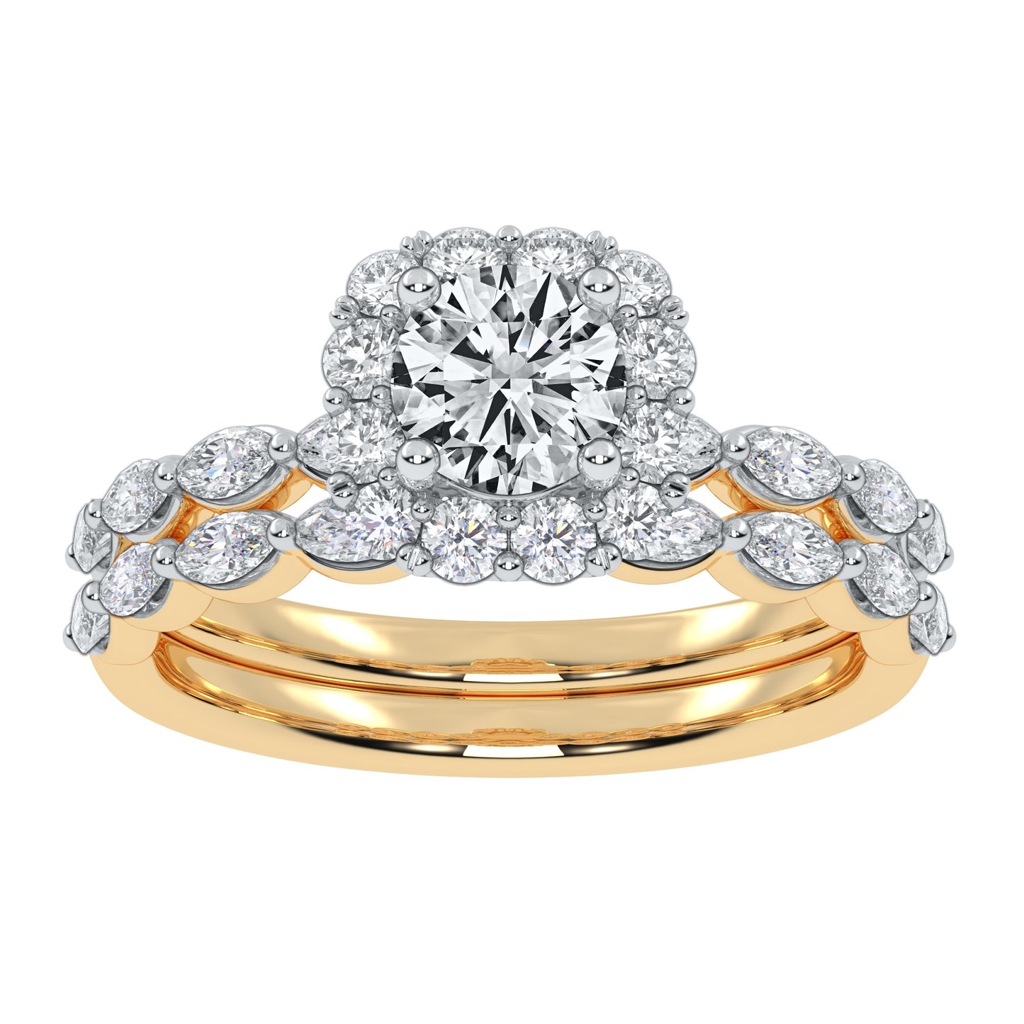 10K 1.25CT Certified Lab Grown Diamond Bridal Set
