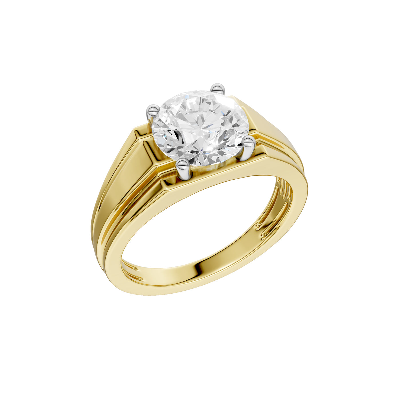 14K 3.00CT Certified Lab Grown Diamond Mens Ring