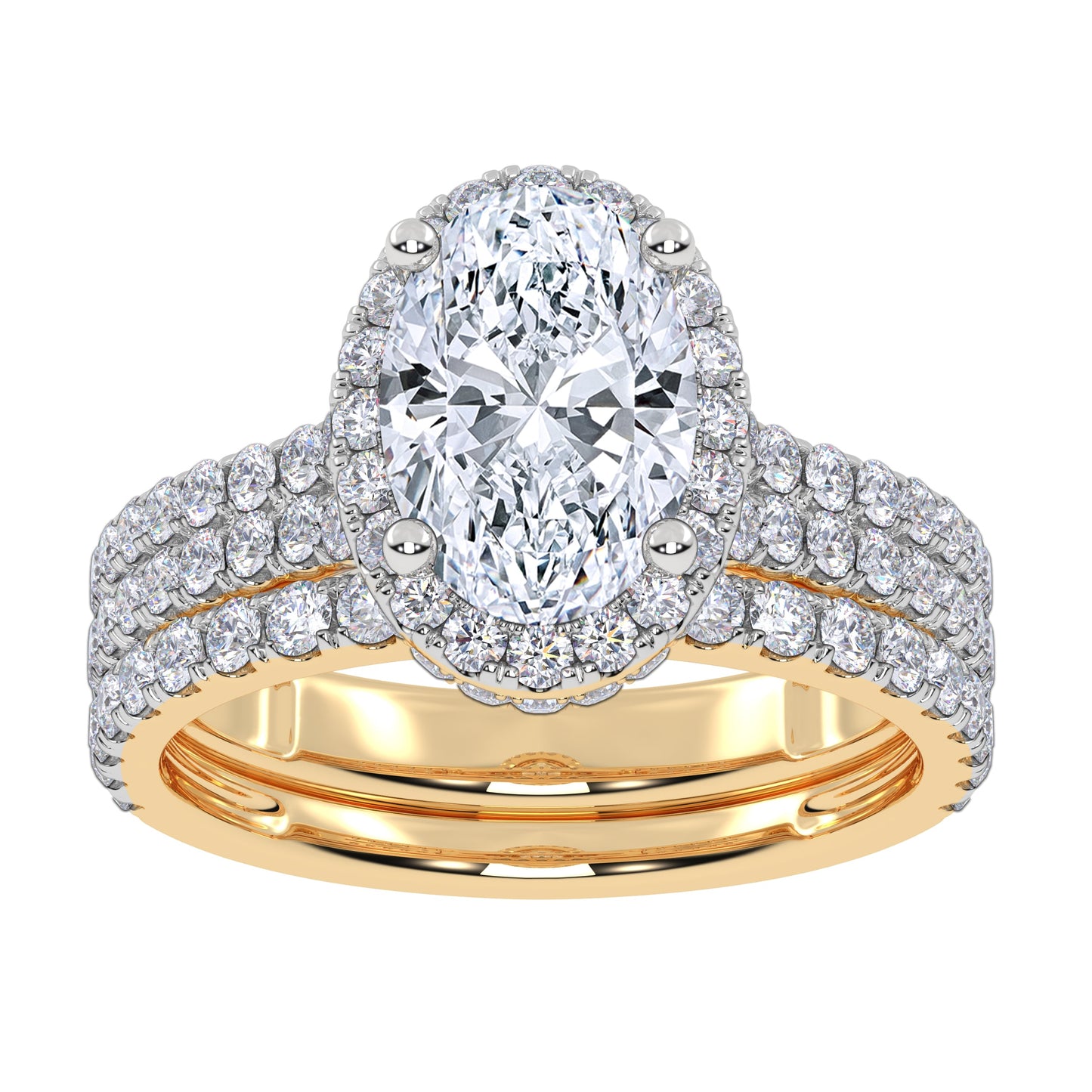 14K 2.54CT Certified Lab Grown Diamond Bridal Set