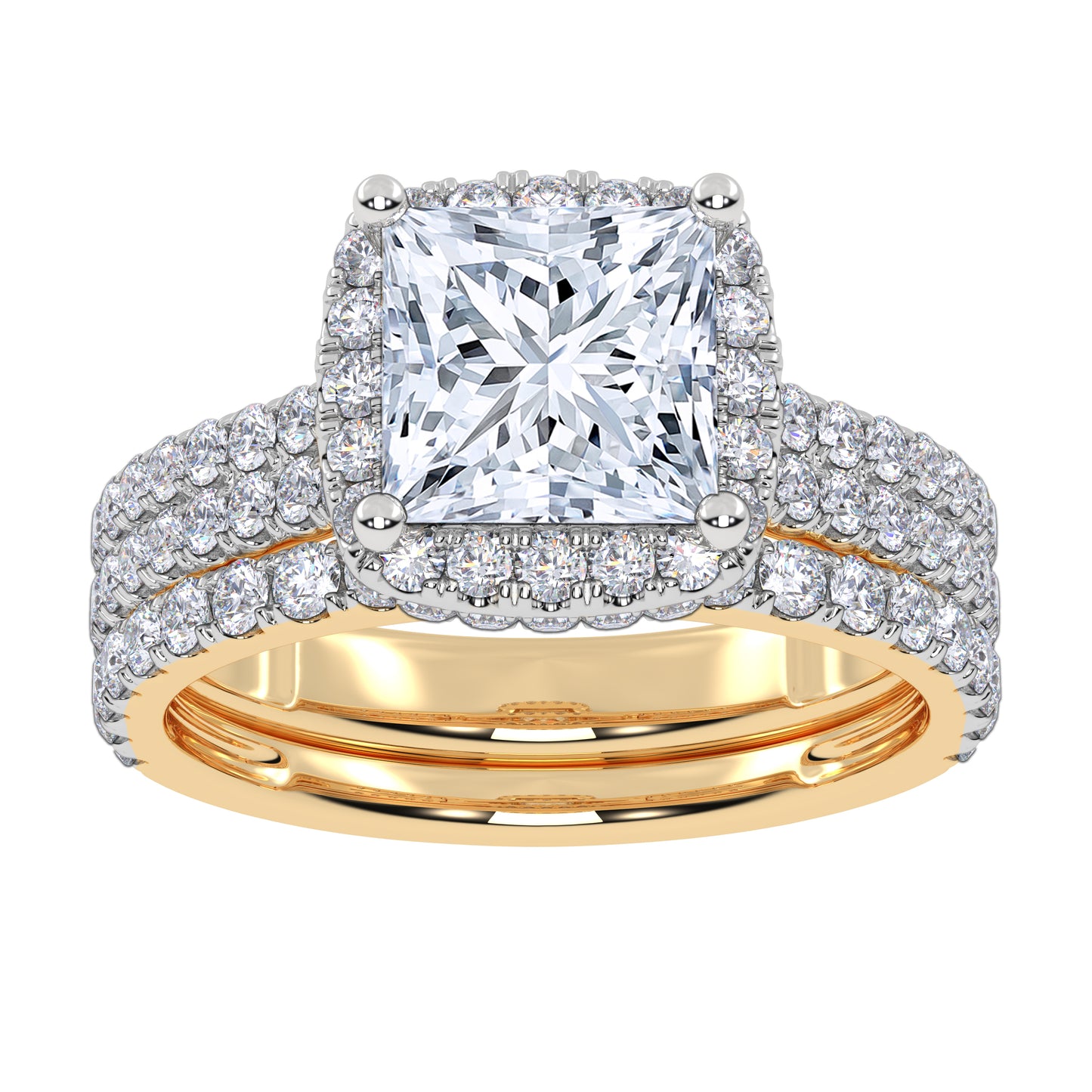 10K 2.54CT Certified Lab Grown Diamond Bridal Set