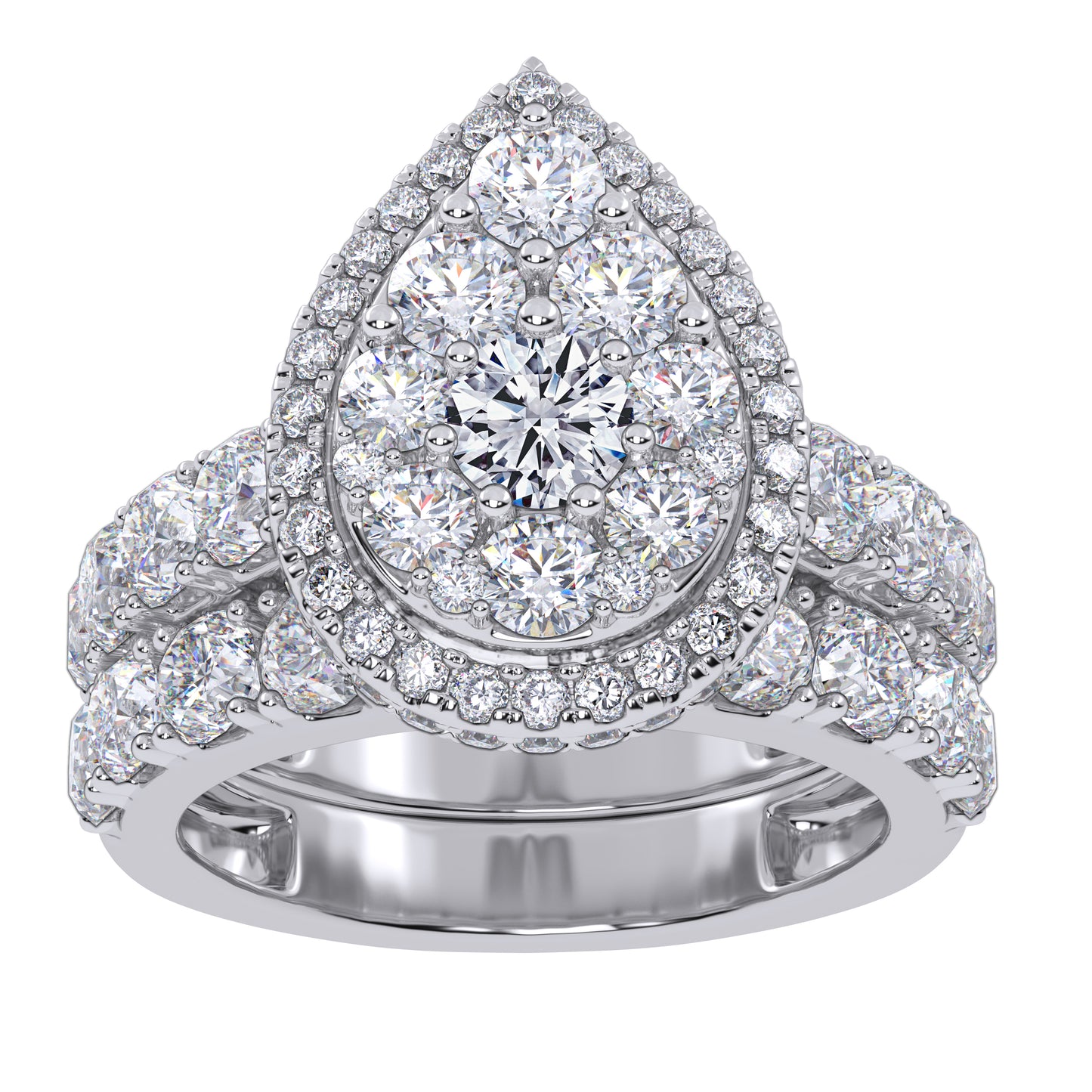 10K 3.00CT Certified Lab Grown Diamond Bridal Set
