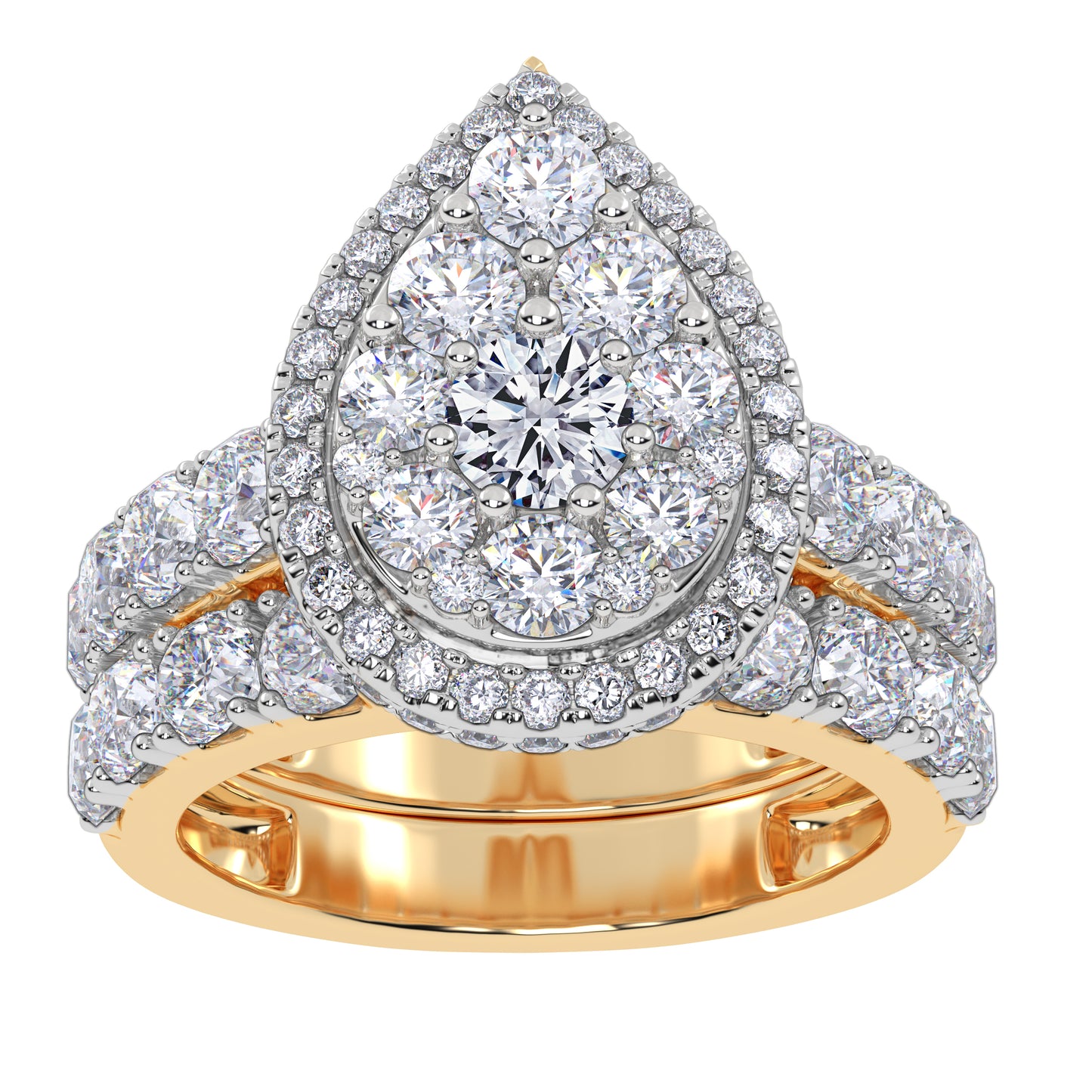 10K 3.00CT Certified Lab Grown Diamond Bridal Set