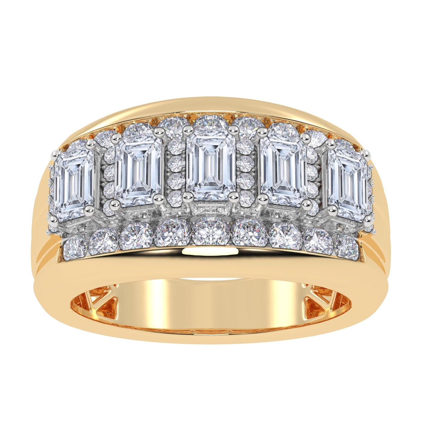 14K 3.50CT Certified Lab Grown Mens Band