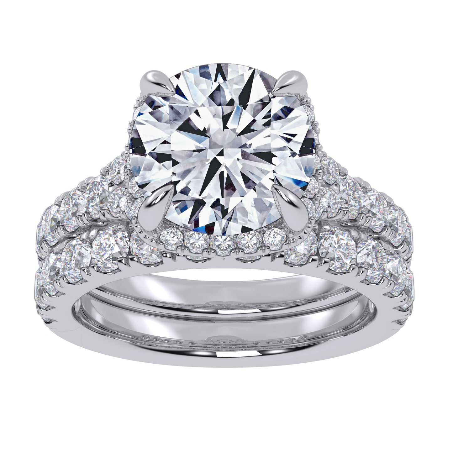 14K 4.53CT Certified Lab Grown Diamond Bridal Set
