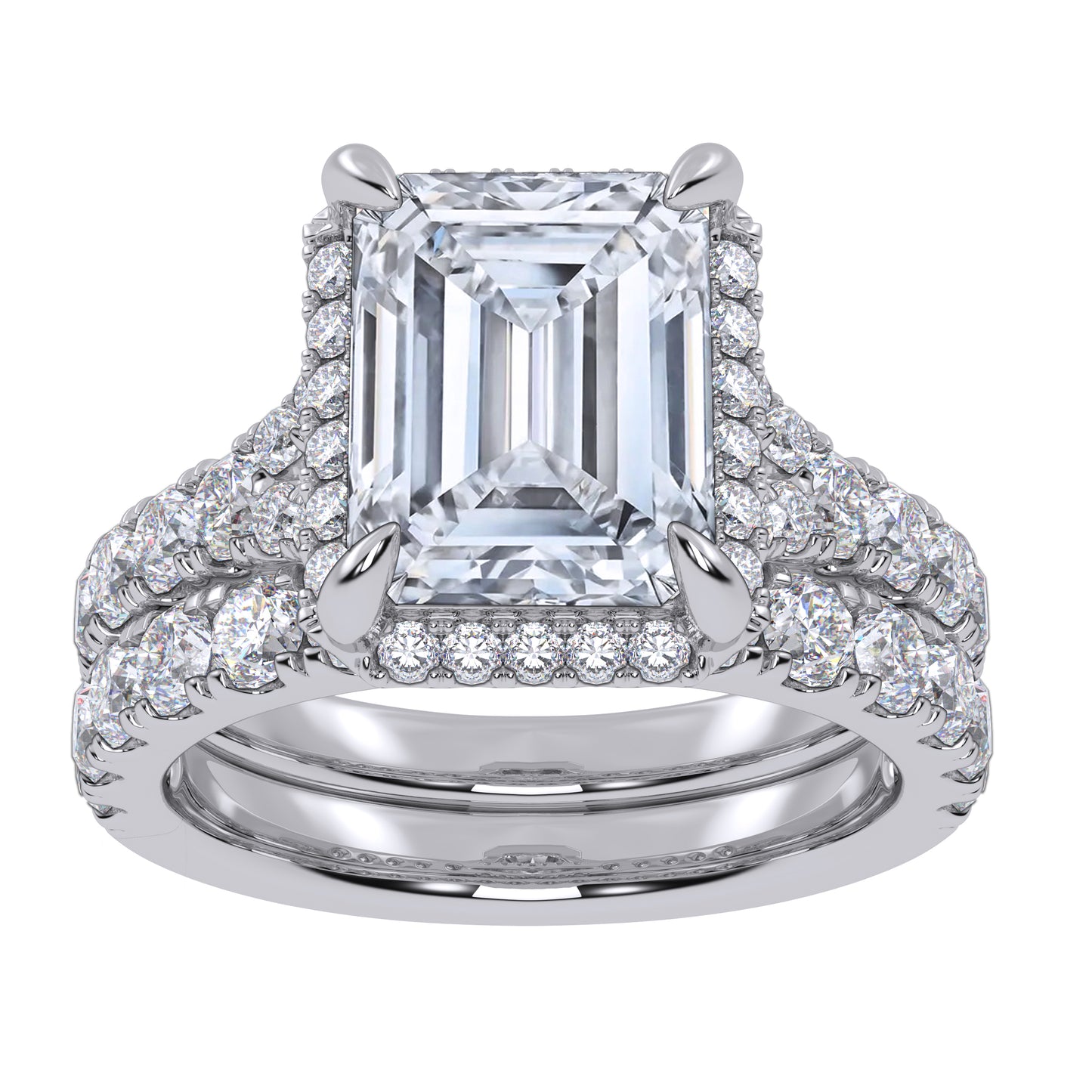 14K 4.53CT Certified Lab Grown Diamond Bridal Set