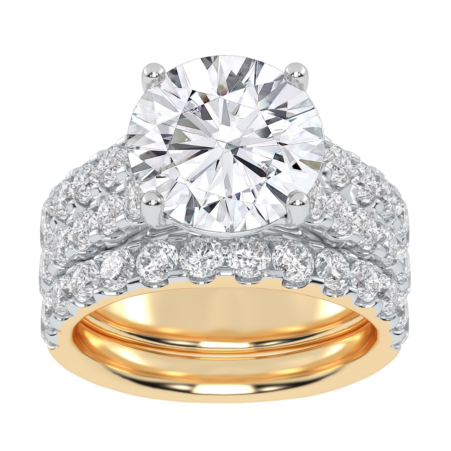 10K 6.00CT Certified Lab Grown Diamond Bridal Set