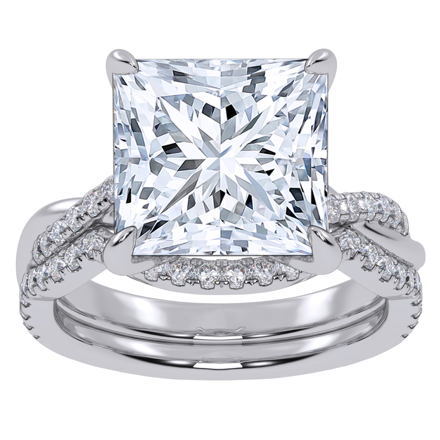 10K 4.33CT Certified Lab Grown Diamond Bridal Set
