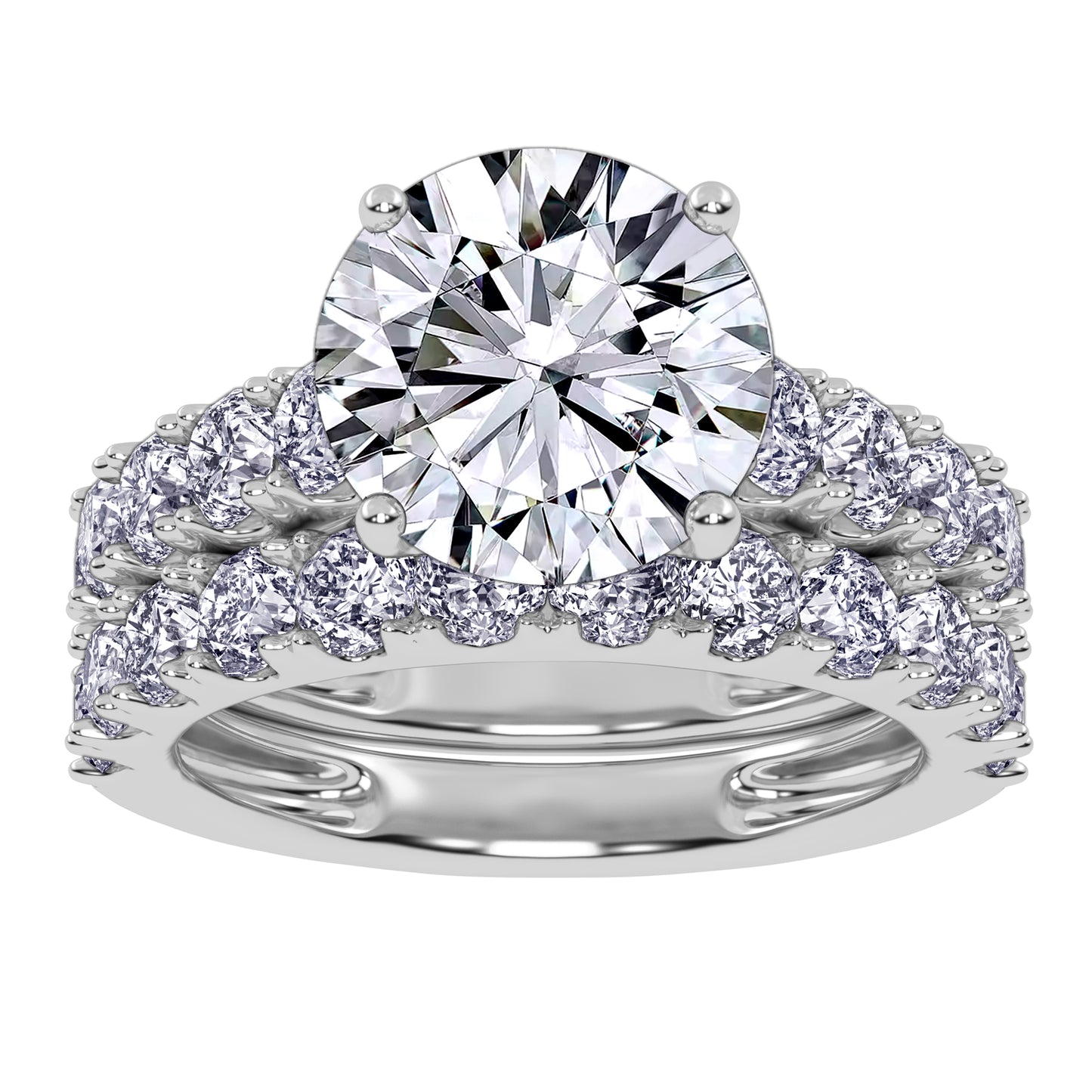 10K 5.00CT Certified Lab Grown Diamond Bridal Set