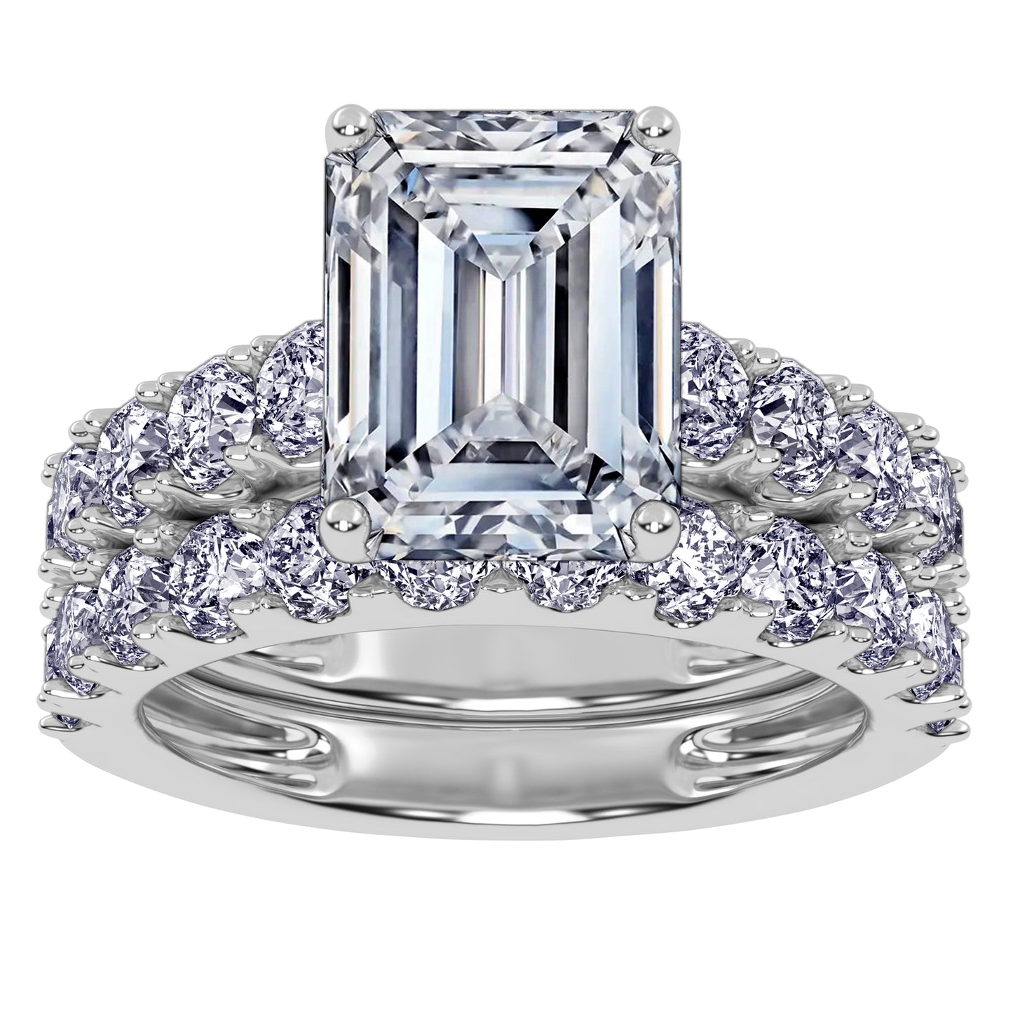 10K 5.00CT Certified Lab Grown Diamond Bridal Set