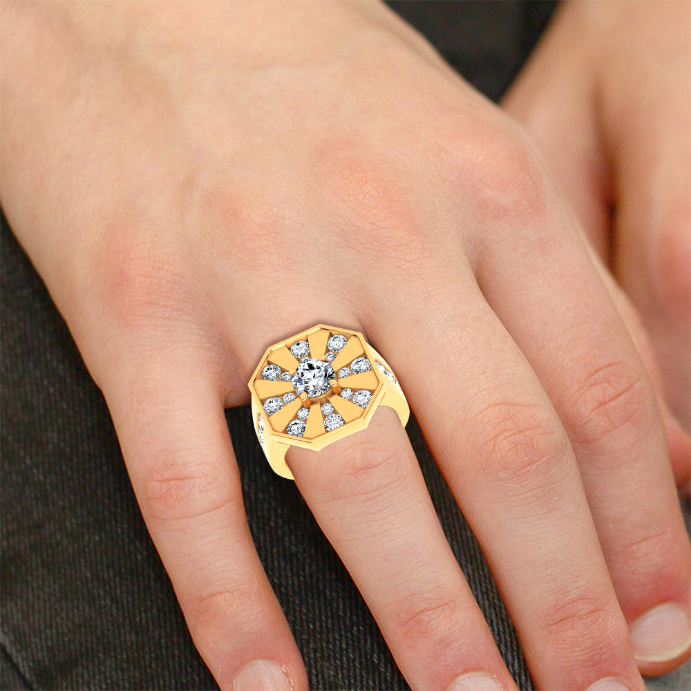 14K 3.00CT Certified Lab Grown Mens Ring