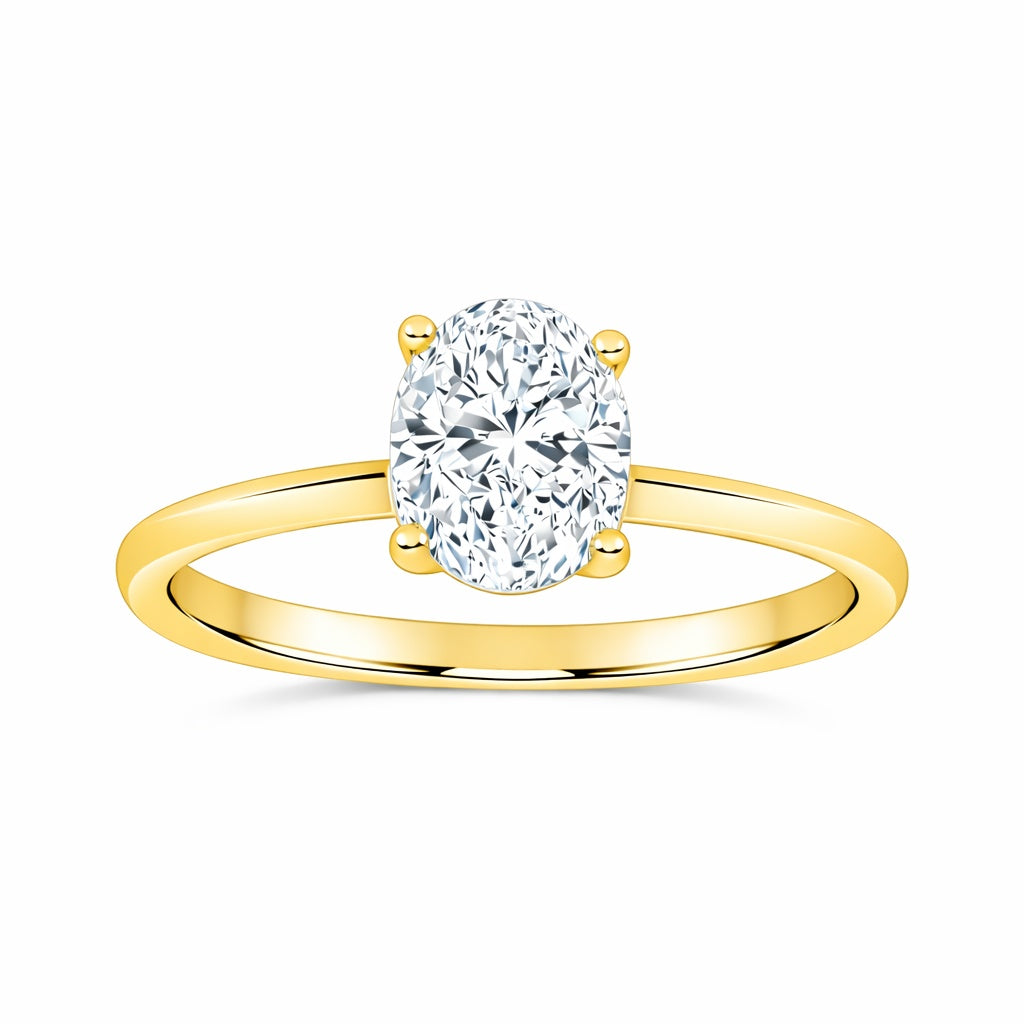 10K 1.00CT Certified Lab Grown Solitaire Ring