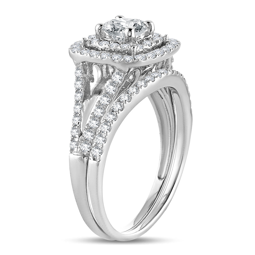 14K White Gold 1.11CT Bridal Ring
