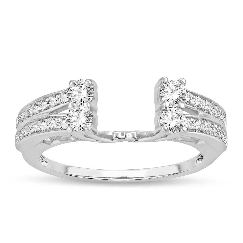 14K 0.52CT Diamond Guard Ring