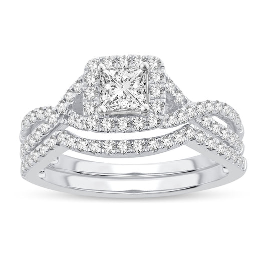 14K 1.00CT Diamond Bridal Set
