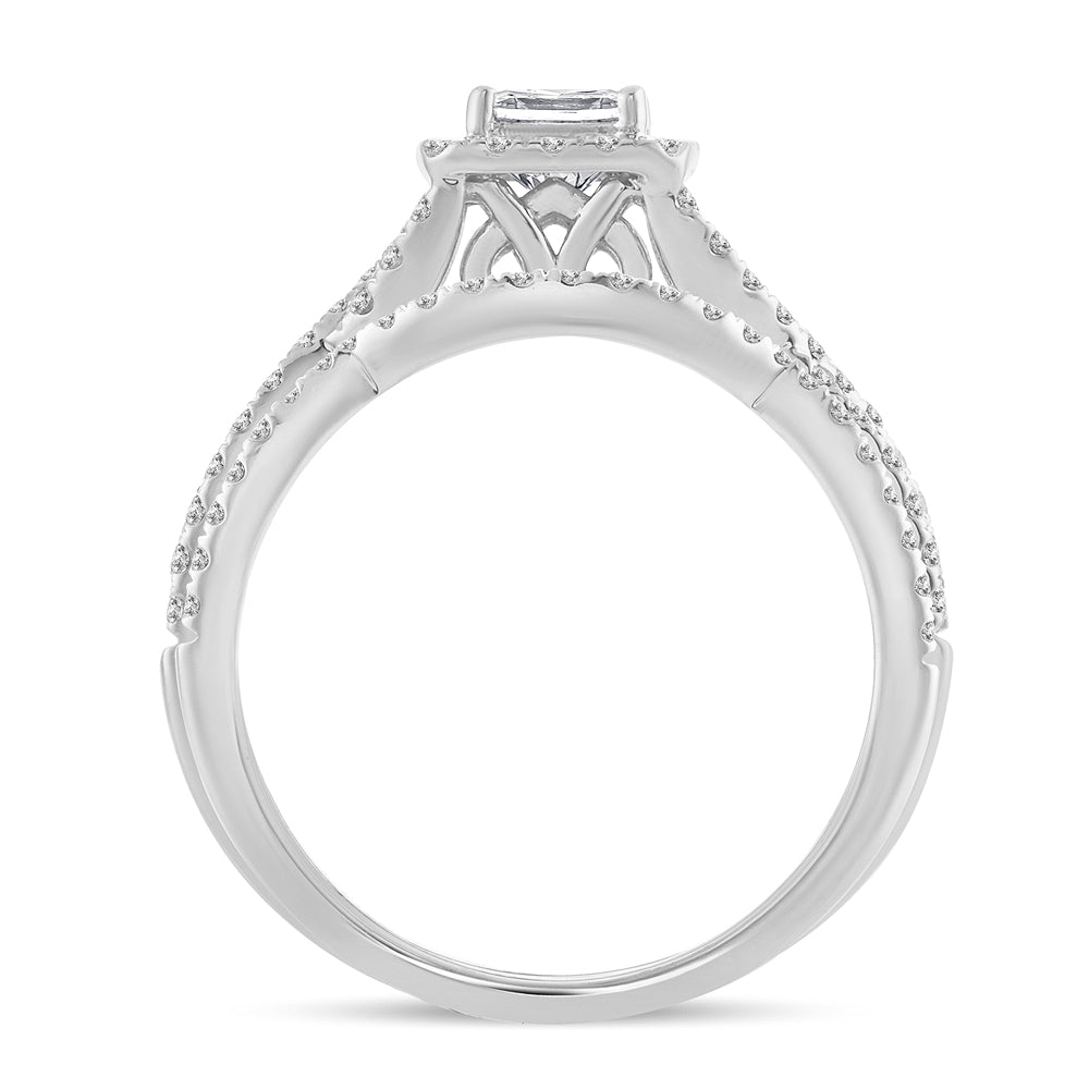 14K 1.00CT Diamond Bridal Set
