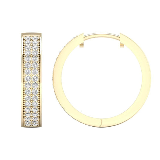 10K 0.20CT Diamond Hoops