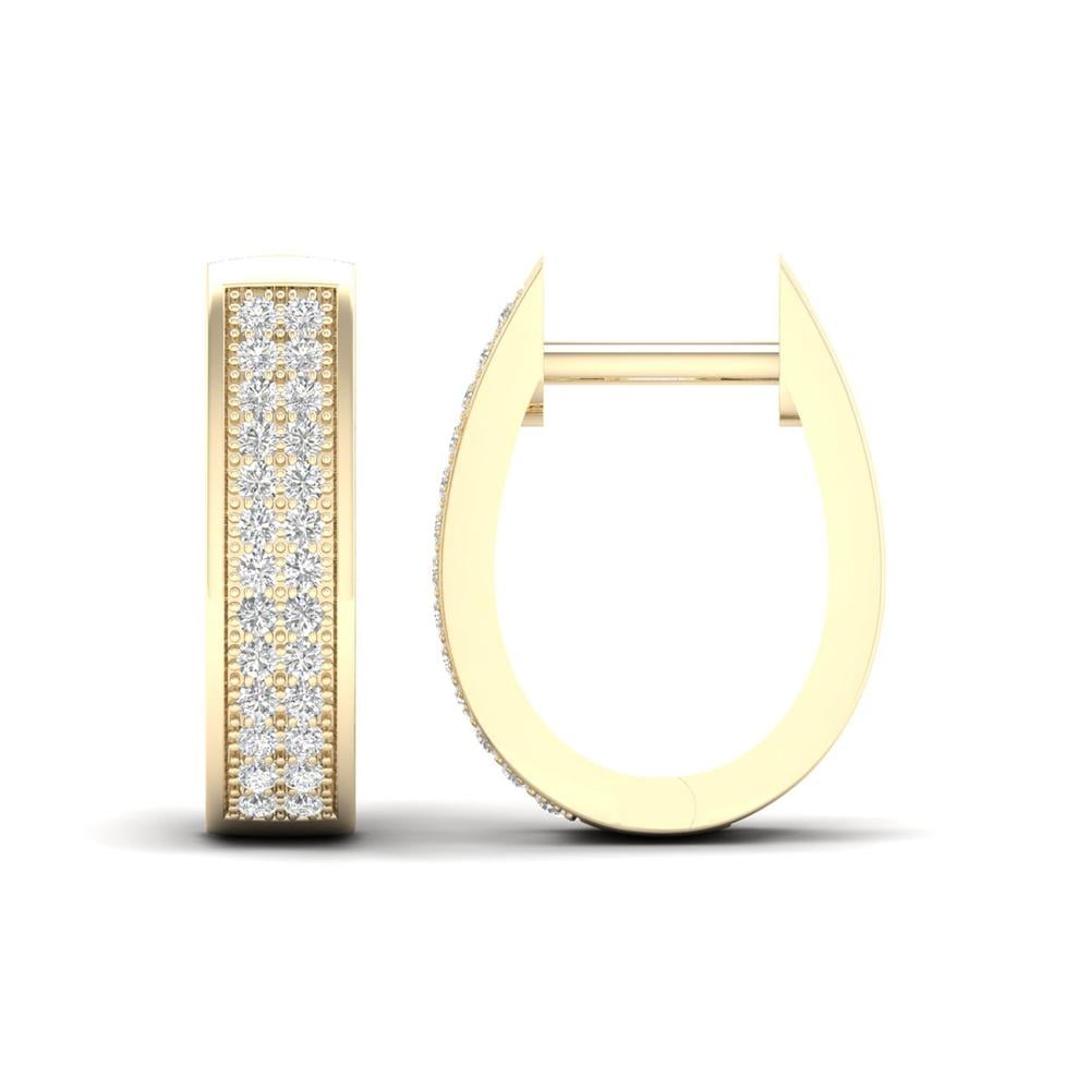 10K 0.15CT Diamond Hoops