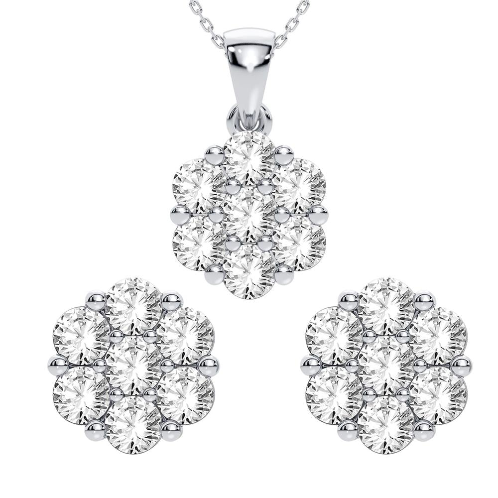 14K 0.25CT Diamond Earring And Pendant Set