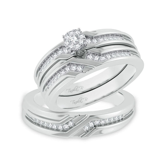 14K 0.35CT Diamond Trio Set