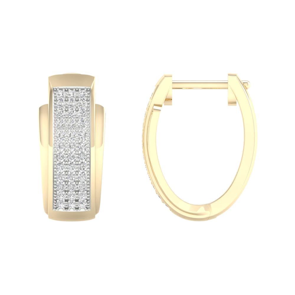 10K 0.25CT Diamond Hoops