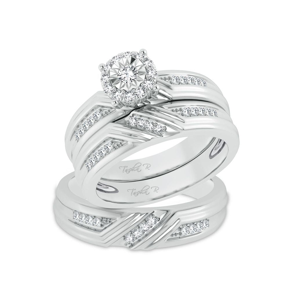 14K 0.43CT Diamond Trio Set