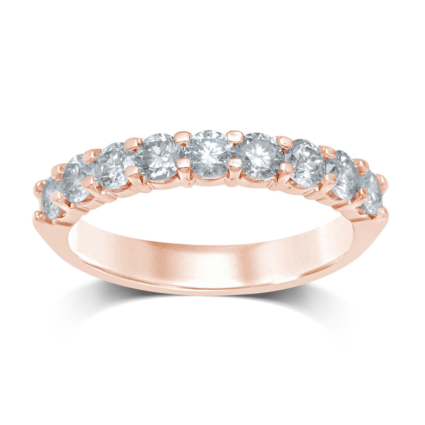 14K 0.10CT Diamond Ladies Band - (9 Diamond Stones)