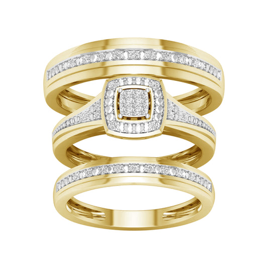 10K 0.10CT Diamond Trio Set