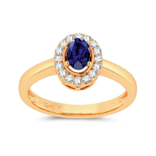 14K 0.15CT Diamond Sapphire Ring