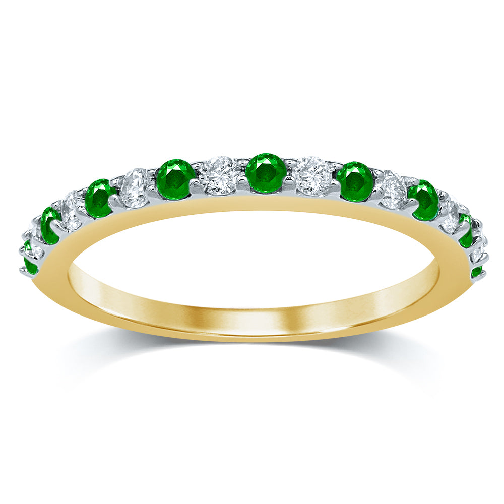 14K 0.20CT Diamond Emerald Band
