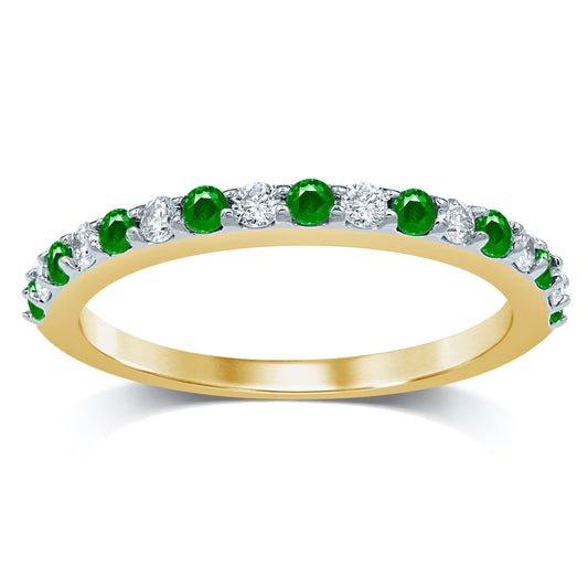 14K 0.20CT Diamond Emerald Band